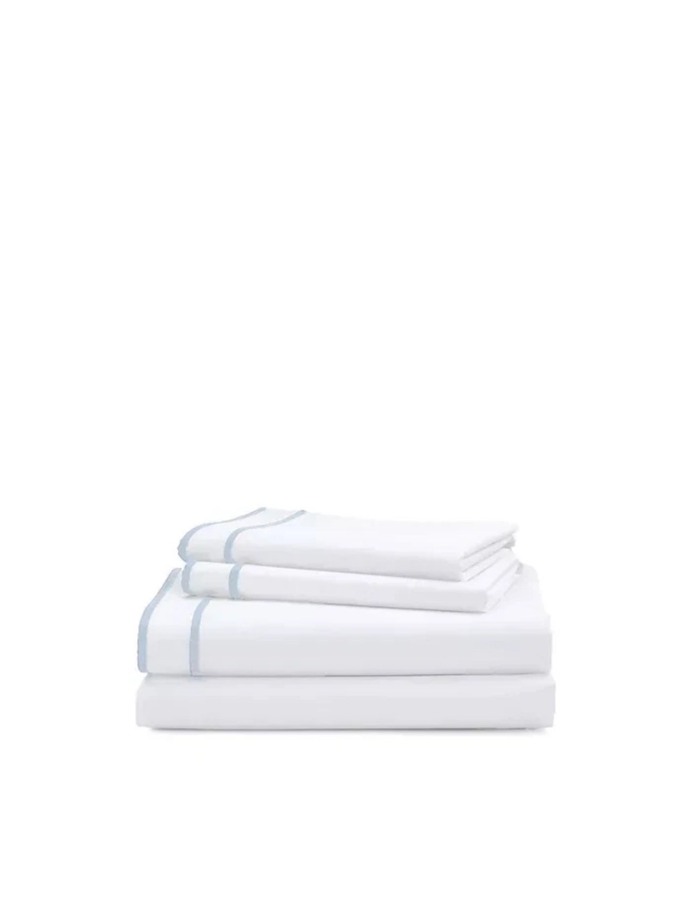 New Lauren Ralph Lauren Spencer Border King Sheet Set White/Blue Cornflower$220